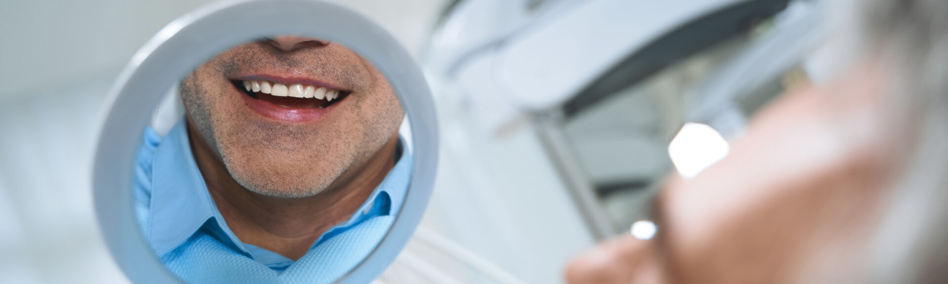 Happy Male After Whitening In Clinic Stock Photo