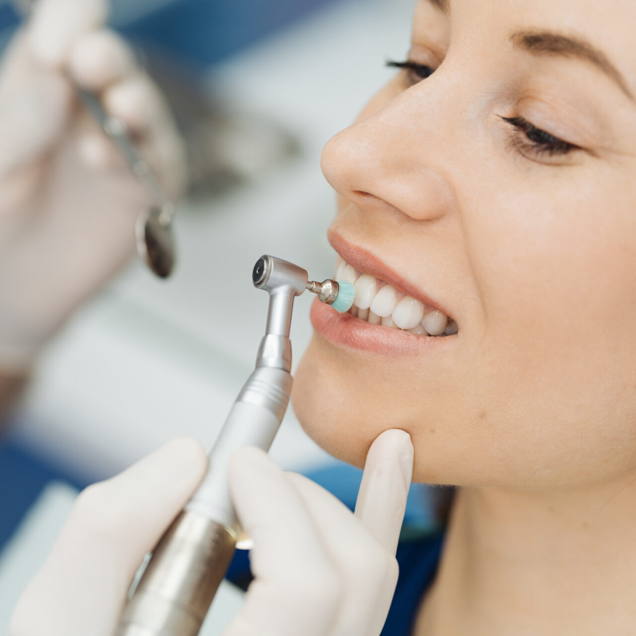 Oral Hygiene, Dentist Doing Scaling And Brushing Procedure Oral Hygiene, Dentist Doing Scaling And Brushing Procedure